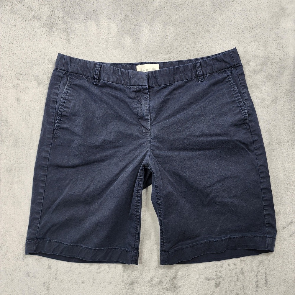 J.Crew Shorts Womens 8 Blue Bermuda Chino Twill Stretch Flat Front Casual Summer